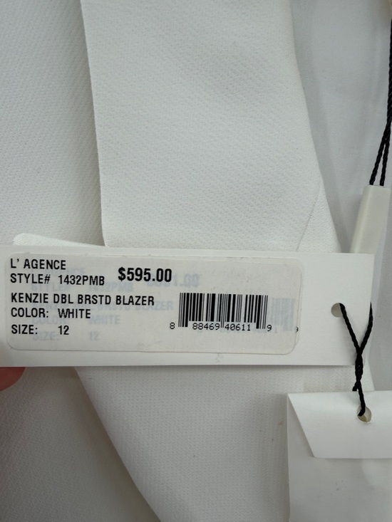 L'AGENCE Kenzie Double Breasted Blazer - White - 12 - New with tags - Picture 5 of 12
